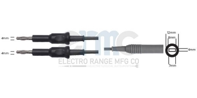 Standard Banna Plug Bipolar Cable Flat Plug Safty