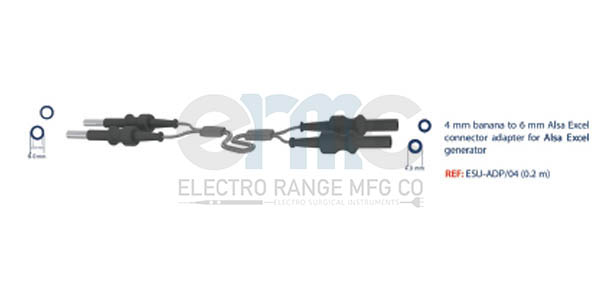 4mm banana to 6mm Alsa Excel connector adapter