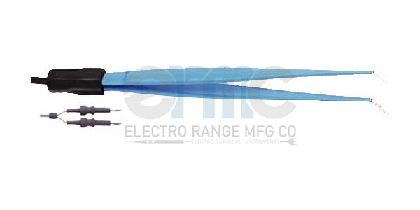 Non-Stick and Regular Single Use Straight Bipolar Forceps Angled : Attached Wire