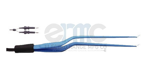 Non-Stick and Regular Single Use Bayonet Bipolar Forceps Angled : Attached Wire